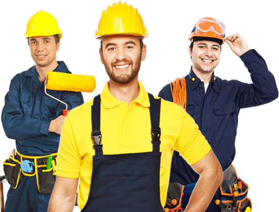 حلول جلف أوربت للقوى العاملة - عمال بناء محترفون بمعدات السلامة